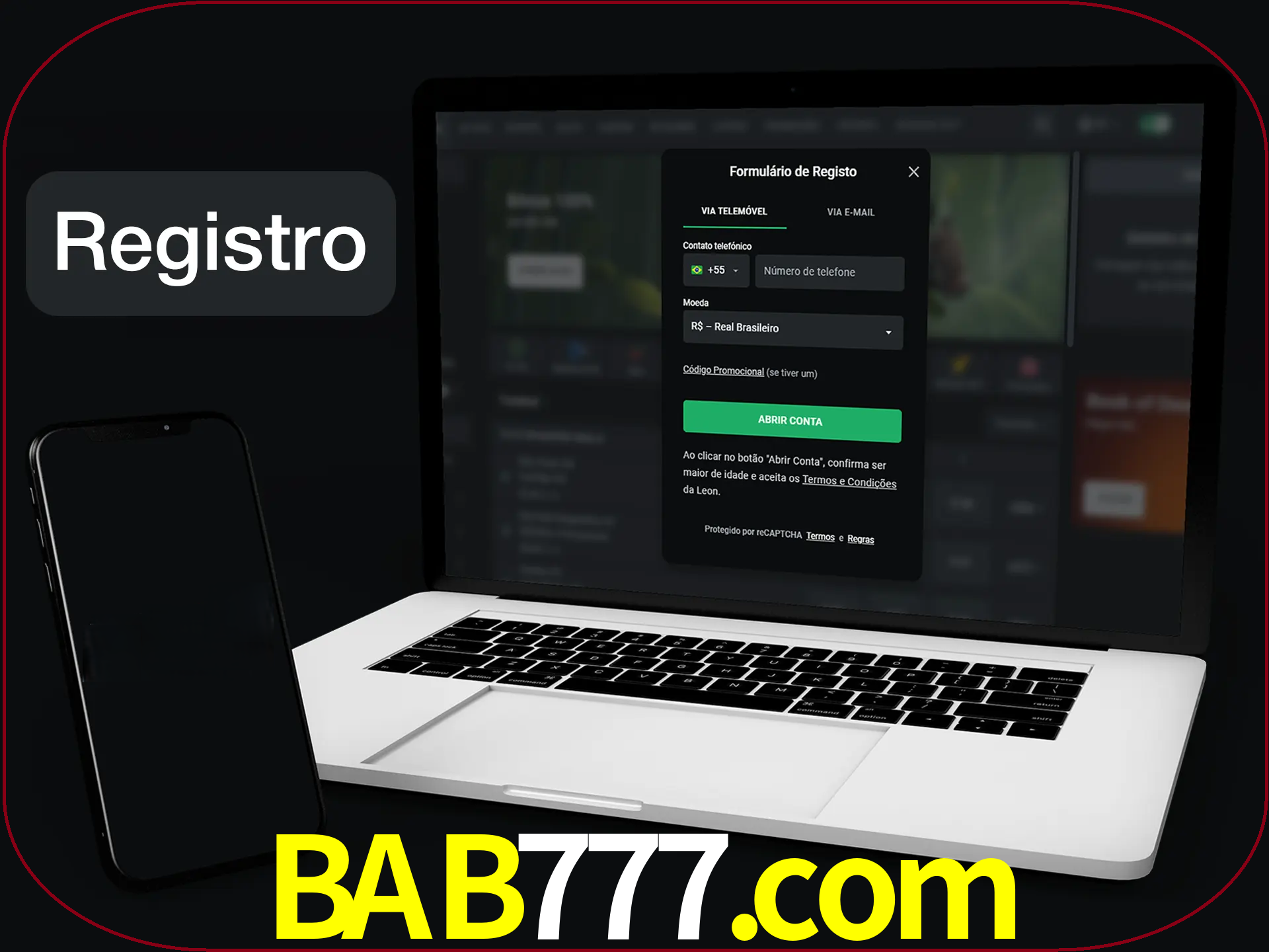 O registro na LeonBet é simples.